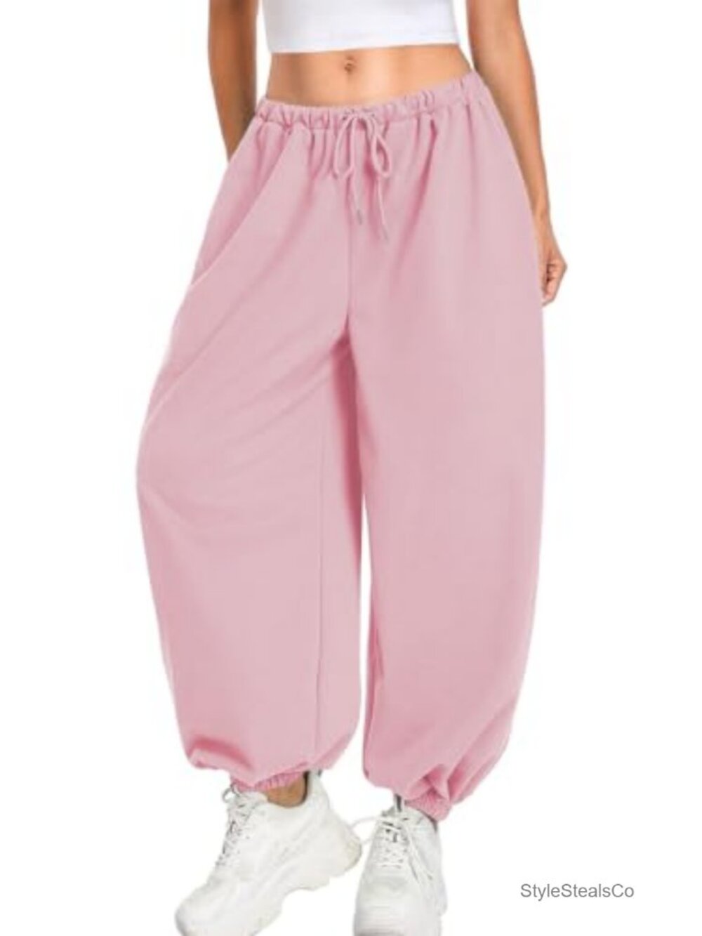 Women's Baggy Balloon Pants Wide Leg Lightweight Sweatpants with Pockets